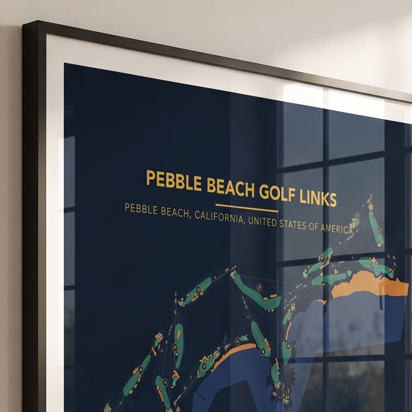 The corner of a black frame against a print